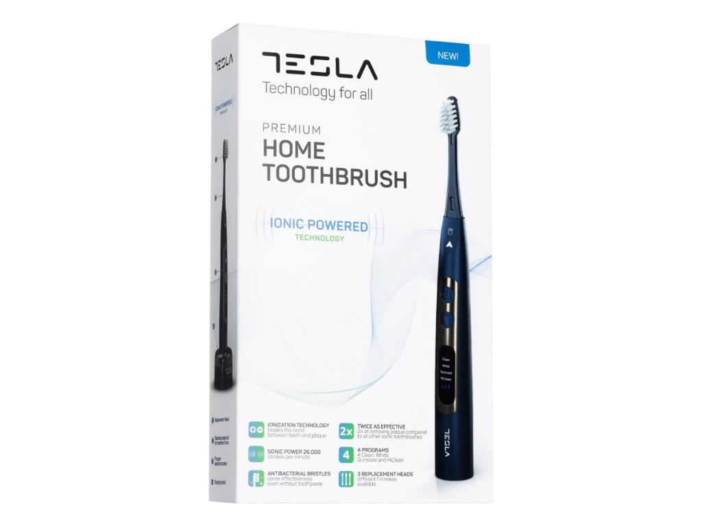 Cetkice za zube TESLA TDP121NB/elektricna/jonska i sonicna tehnologija/soft conical/tamno plava