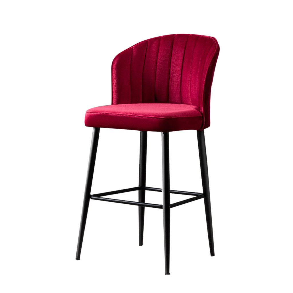 Set barskih stolica (4 komada) Rubi - Bordo crvena, Crna