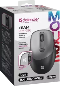 Bežični miš Defender Feam MM-296 sivi
