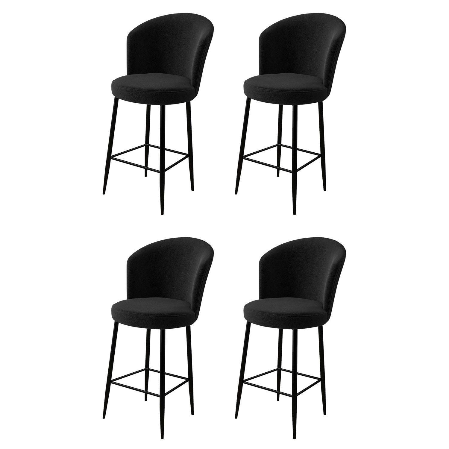 Set barskih stolica (4 komada) Fora - Crna