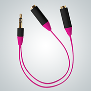 READY2MUSIC Cable Aux Splitter 3.5mm/16cm pink