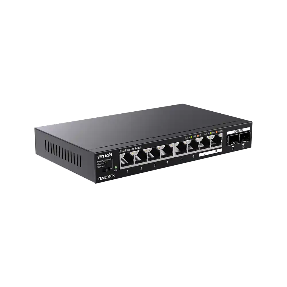 Svič 2.5Gbps 8-port Tenda TEM2010X Metal case/2x10G SFP+
