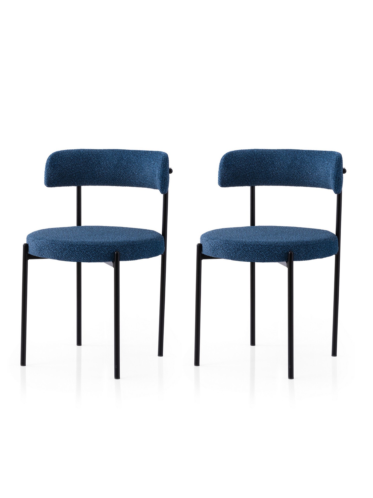 Set stolica (2 komada) Gını - 4014 V2 Crna, Tamno plava