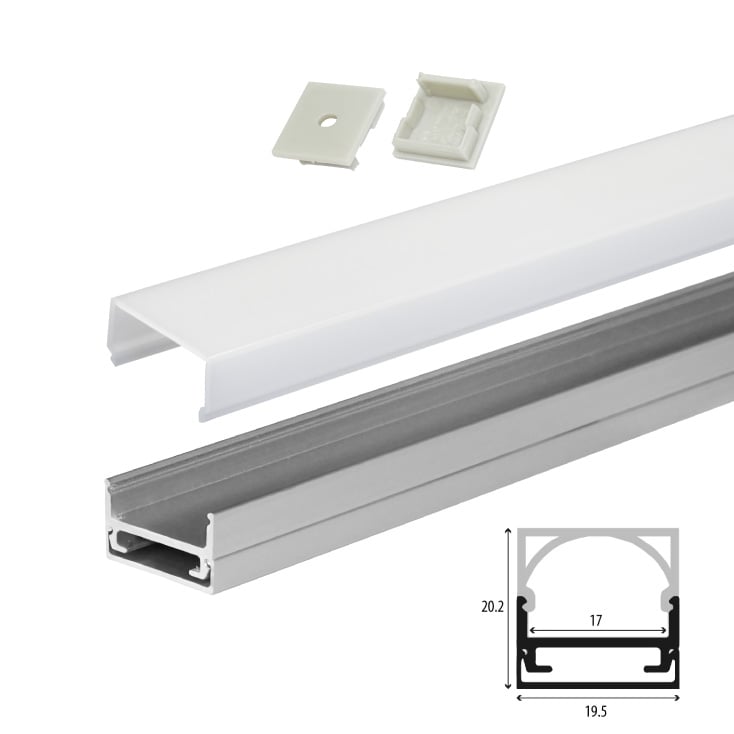 Set B aluminijumski profil za LED trake 1m 20.2x19.5 mm