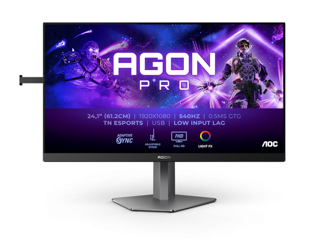 Monitor AOC AGON PRO AG246FK 24.1"/TN/1920x1080/540Hz/0,5ms GtG/HDMI,DP,USB/adaptive sync/Pivot/crna