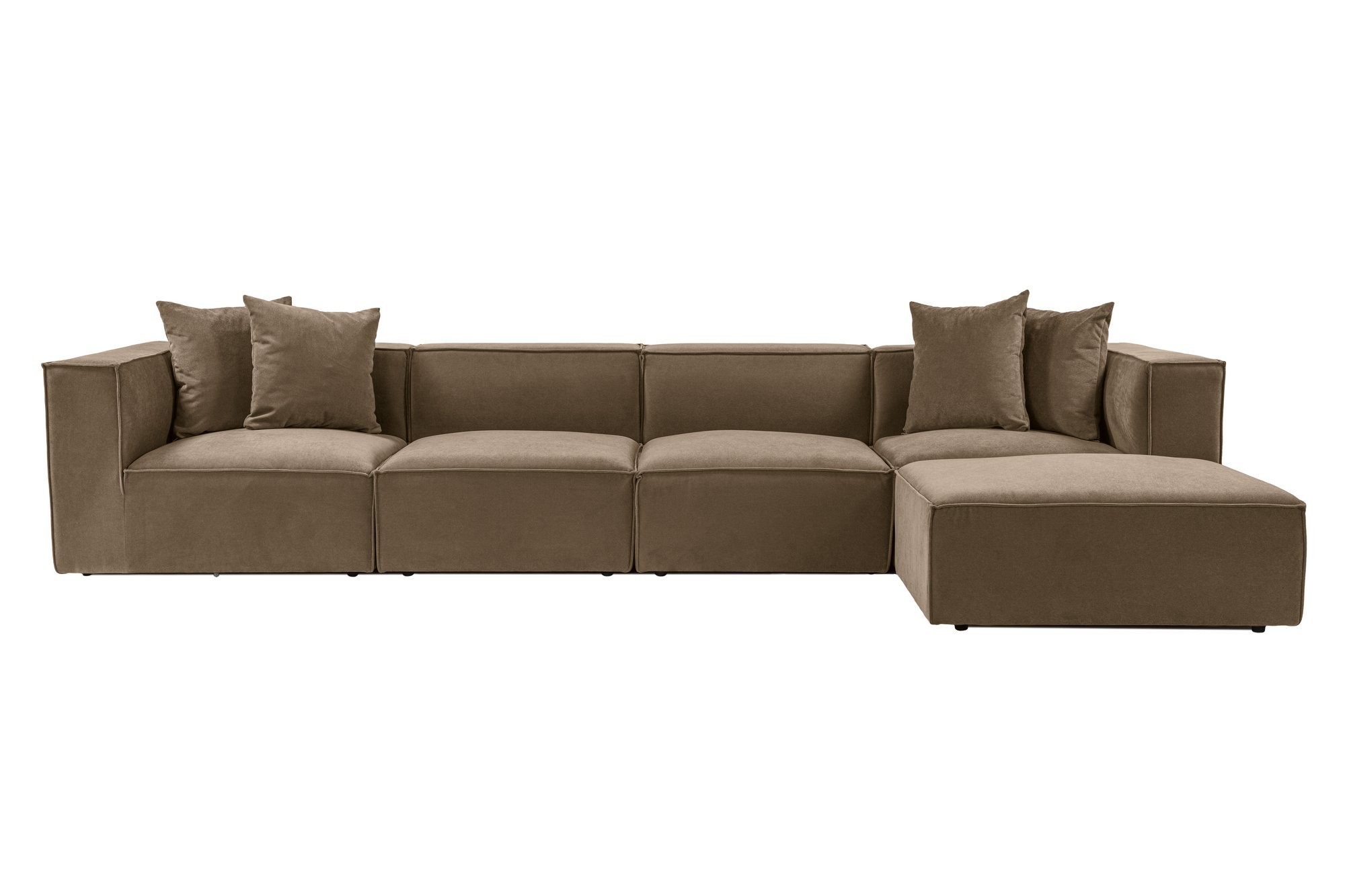 Ugaona garnitura Sora (L1-O1-O1-1R-POUFFE ) - Braon