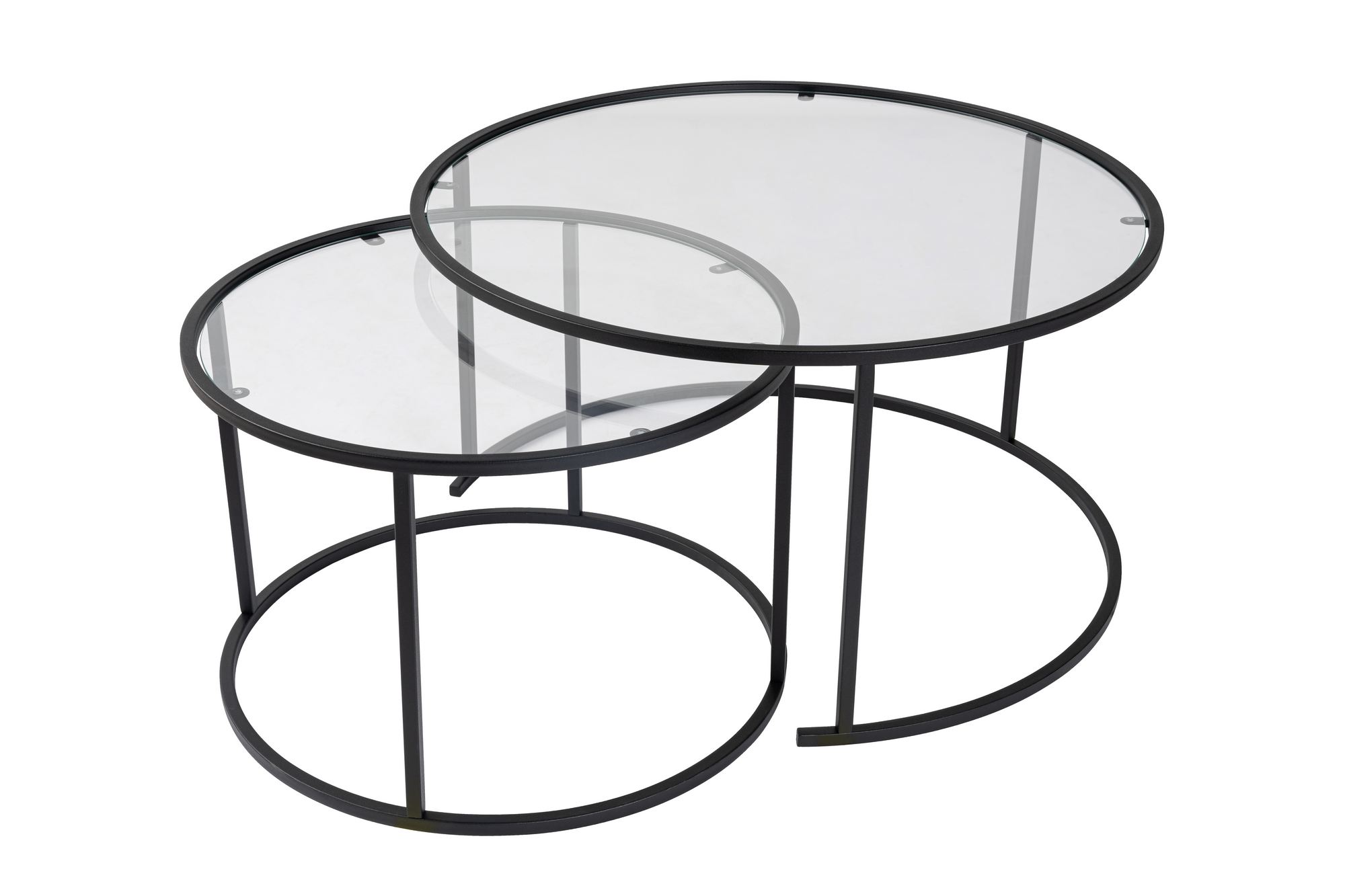 Set klub stolova Black-Transparent-80-60 Crna