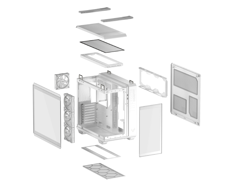 GT502 HORIZON TG ARGB WHITE TUF Gaming kućište belo