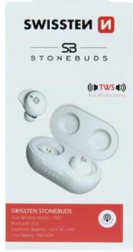 BLUETOOTH TWS EARPHONES SWISSTEN STONEBUDS WHITE