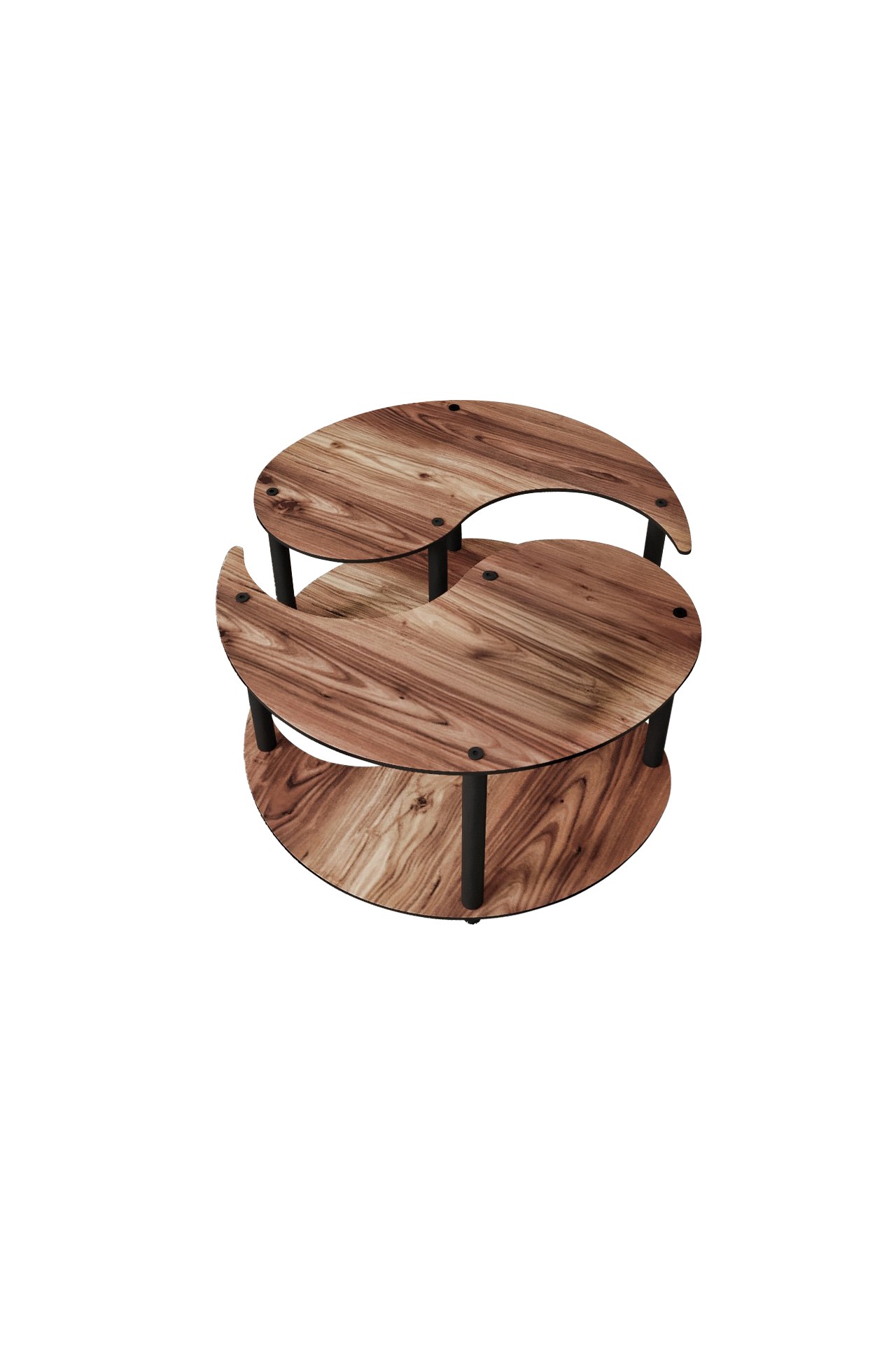 Set klub stolova Yin Yang 2 - Orah