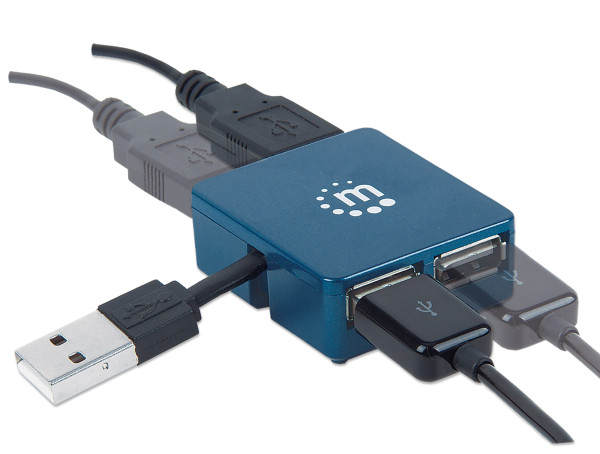 USB HUB 4port Manhattan 160605 2.0/480Mbps/Plavi