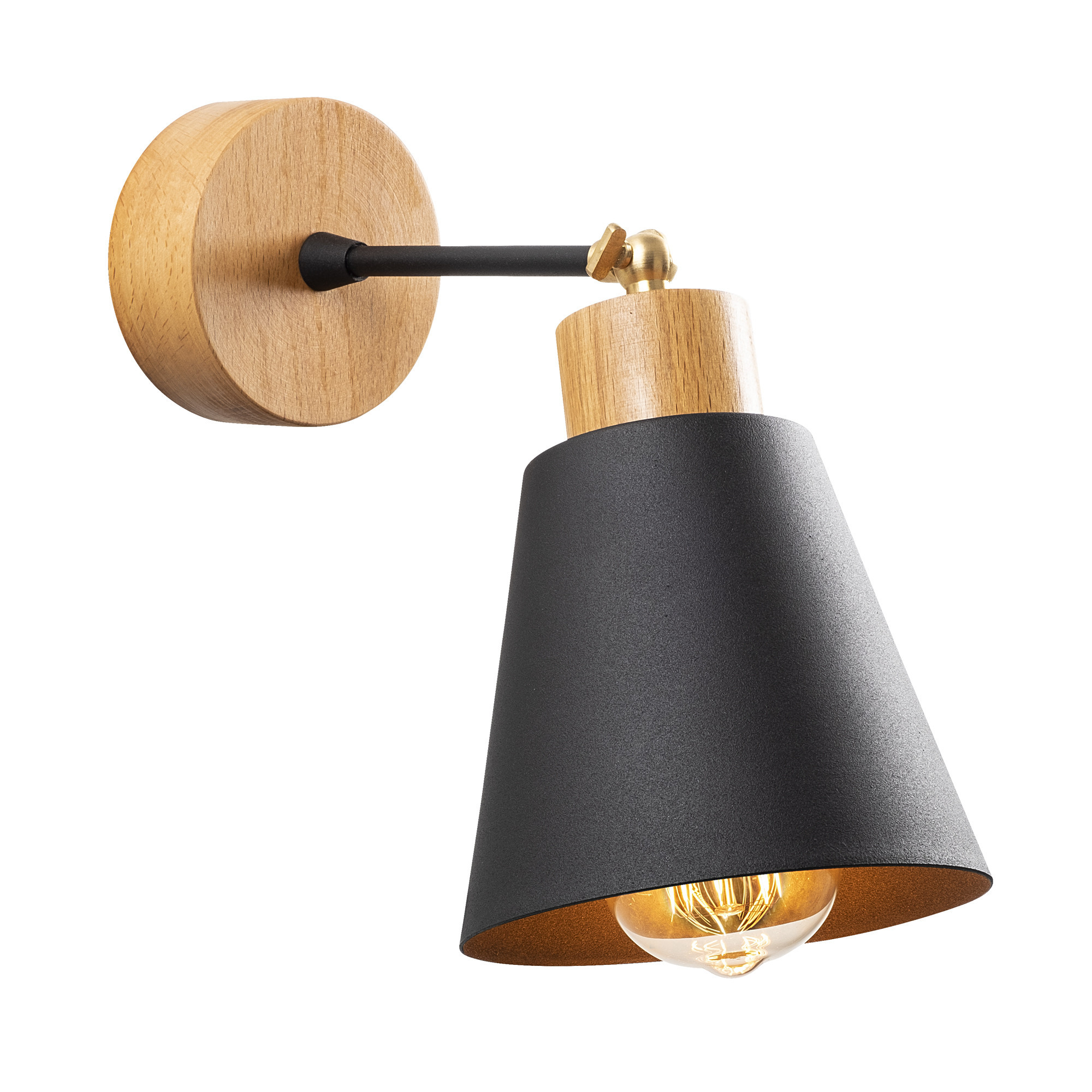 Zidna lampa Manavgat - N-610 Crna, Hrast