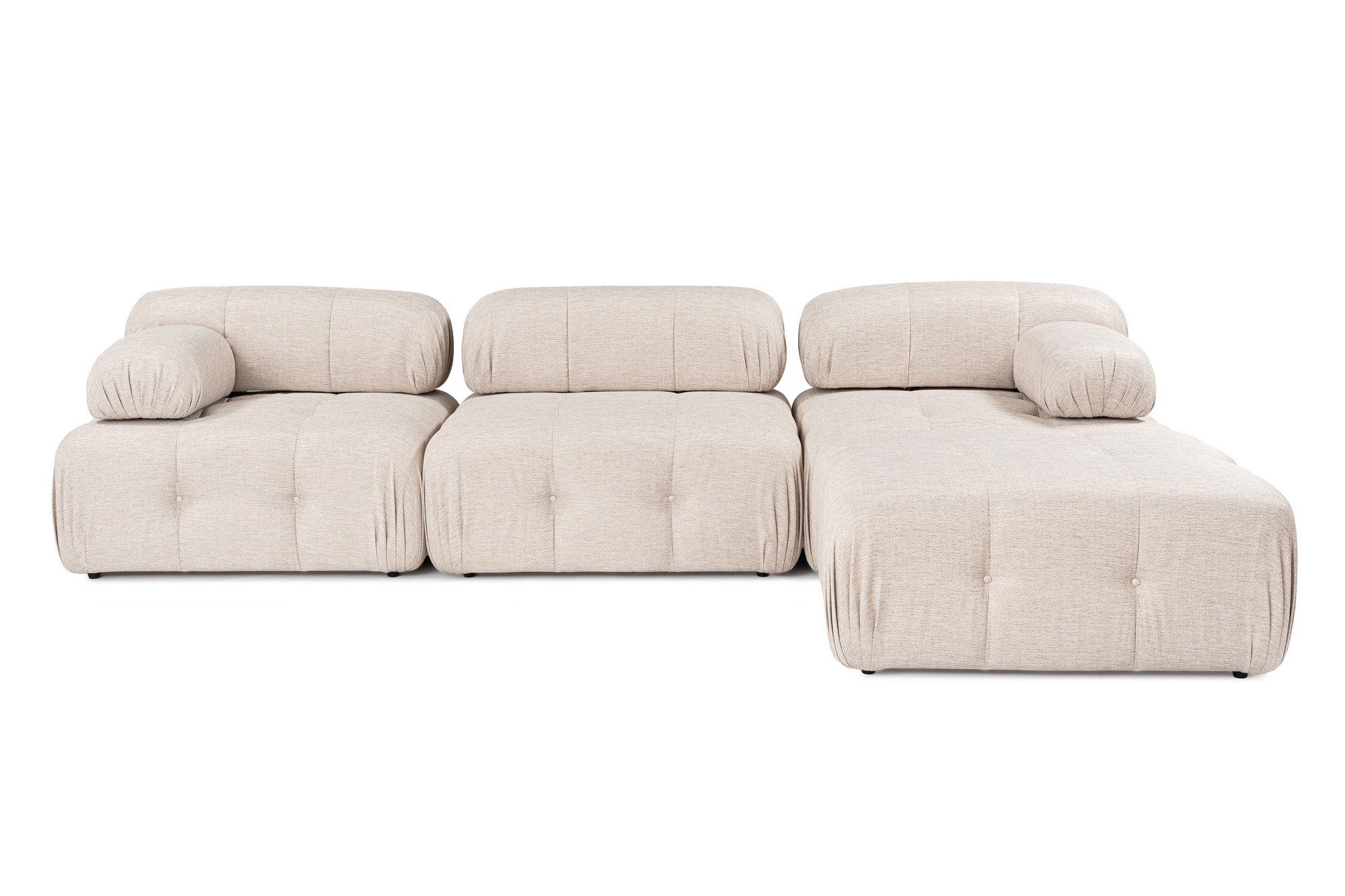 Ugaona garnitura Doblo 3 Seater with Pouffe ( L1-O1-1R-Pouffe) - Svetlo braon