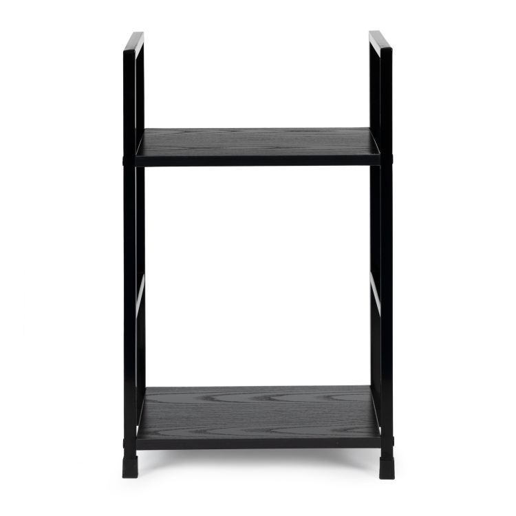 Drvena polica sa dva nivoa, loft black