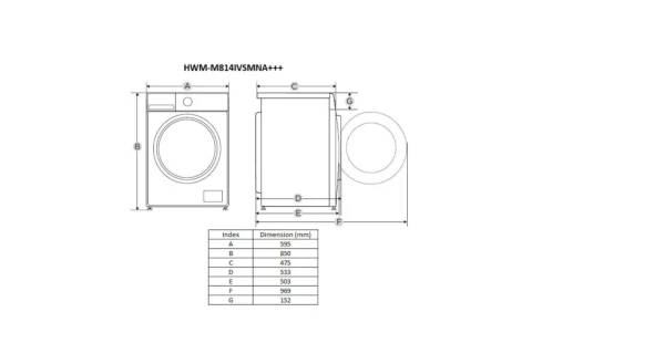 Mašina za pranje veša HWM-M814IVSMNA+++8kg/1400obrt/inverter