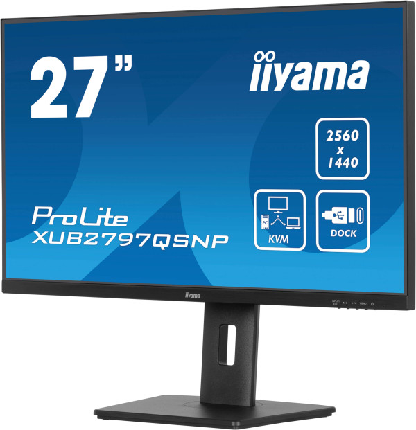Monitor 27" Iiyama XUB2797QSNP-B1 IPS 2560x1440/100Hz/1ms/HDMI/DP/USB/RJ45/zvučn