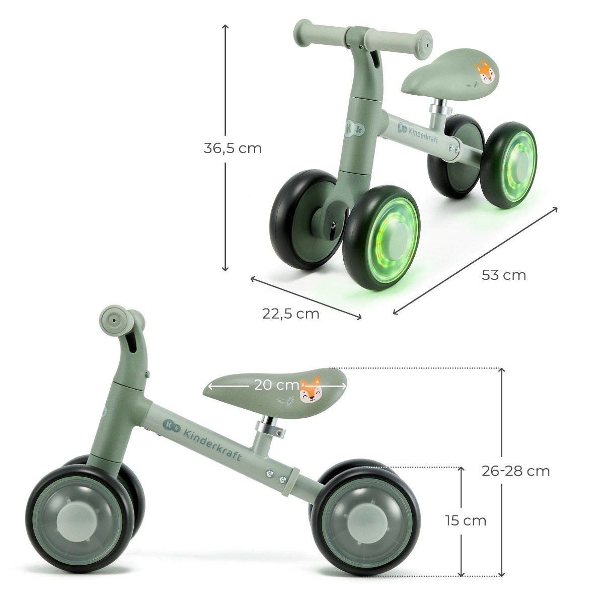 KINDERKRAFT BICIKL GURALICA CUTIE FLASH GREEN