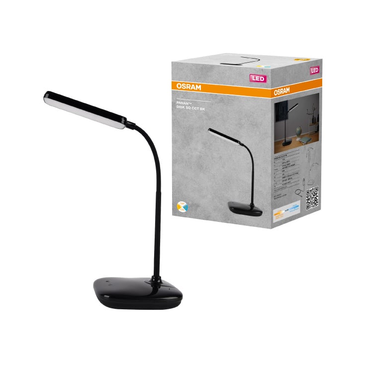 Stona lampa sa LED svetlom i touch podešavanjem 12W OSRAM crna