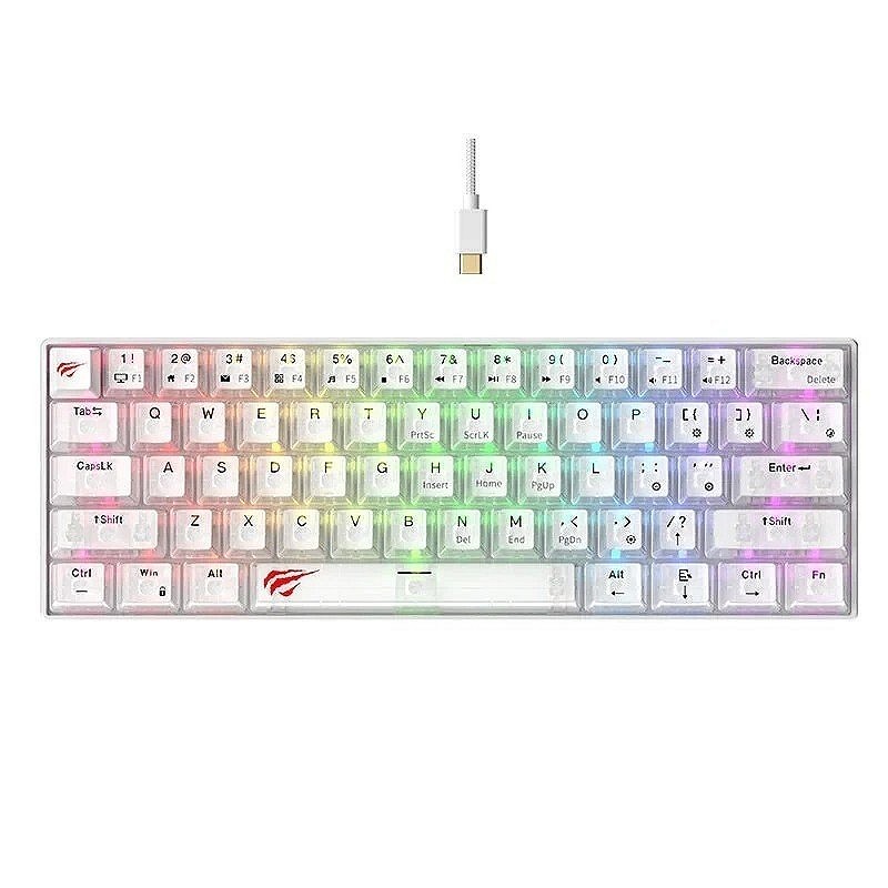 Havit tastatura KB903L transparent-bela