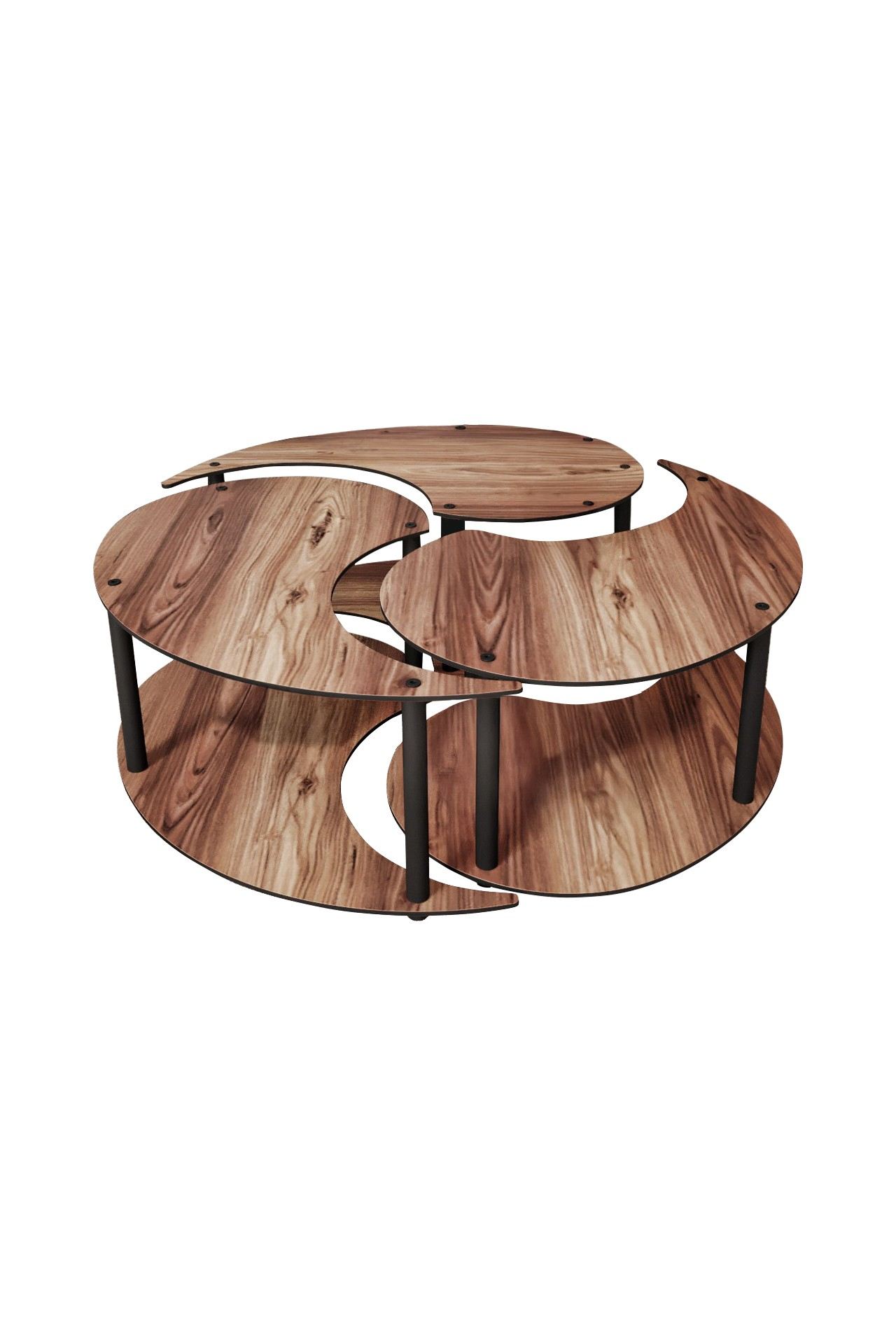 Set klub stolova Yin Yang 3 70 - Orah