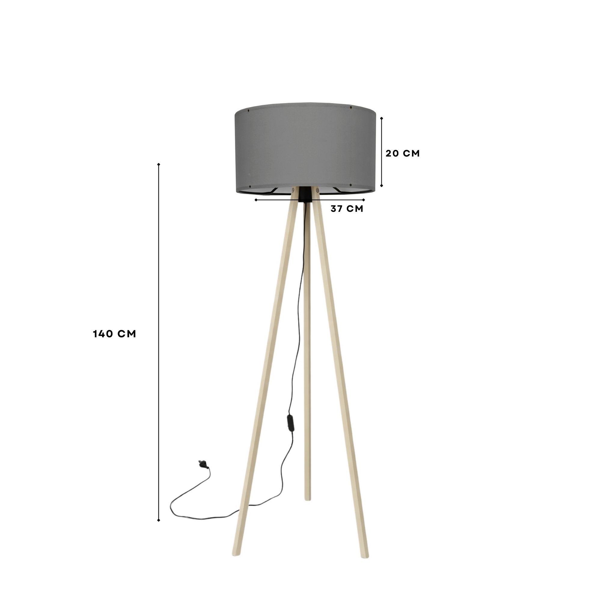 Podna lampa AYD-1522 Siva, Hrast