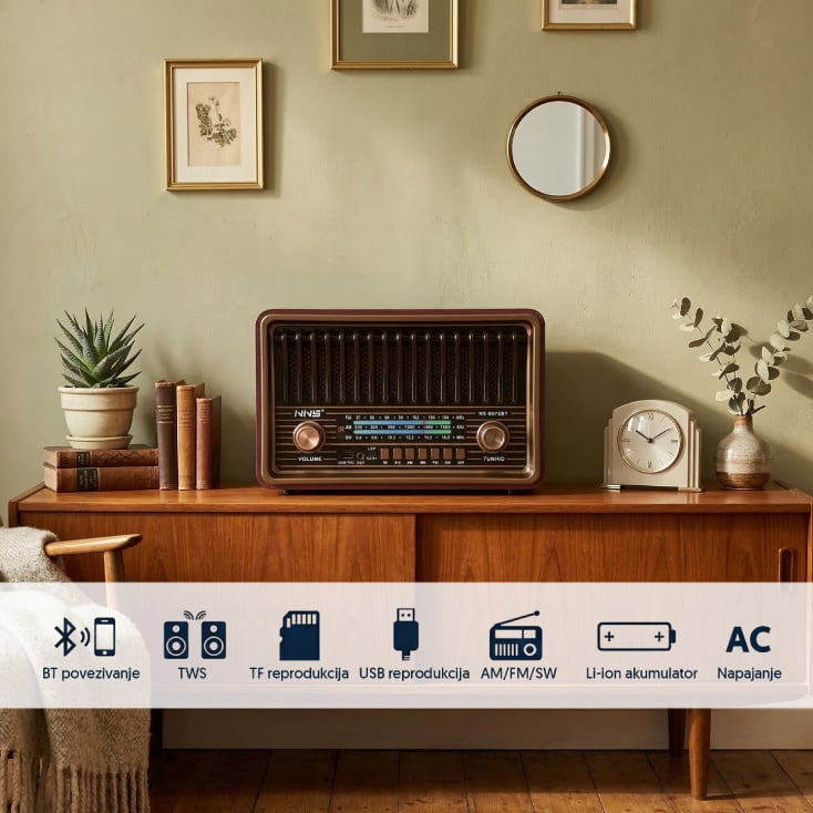 Retro RGB Bluetooth radio 8075BT/B