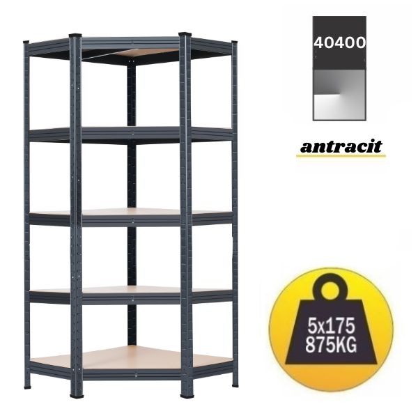 Polica Antracit UGAO 180x90x90x40cm 5x175kg