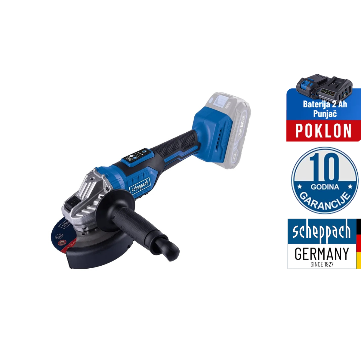 Scheppach Aku ugaona brusilica Brushless IXES BC-AG125-X – Solo +POKLON BATERIJA 2Ah I PUNJAČ