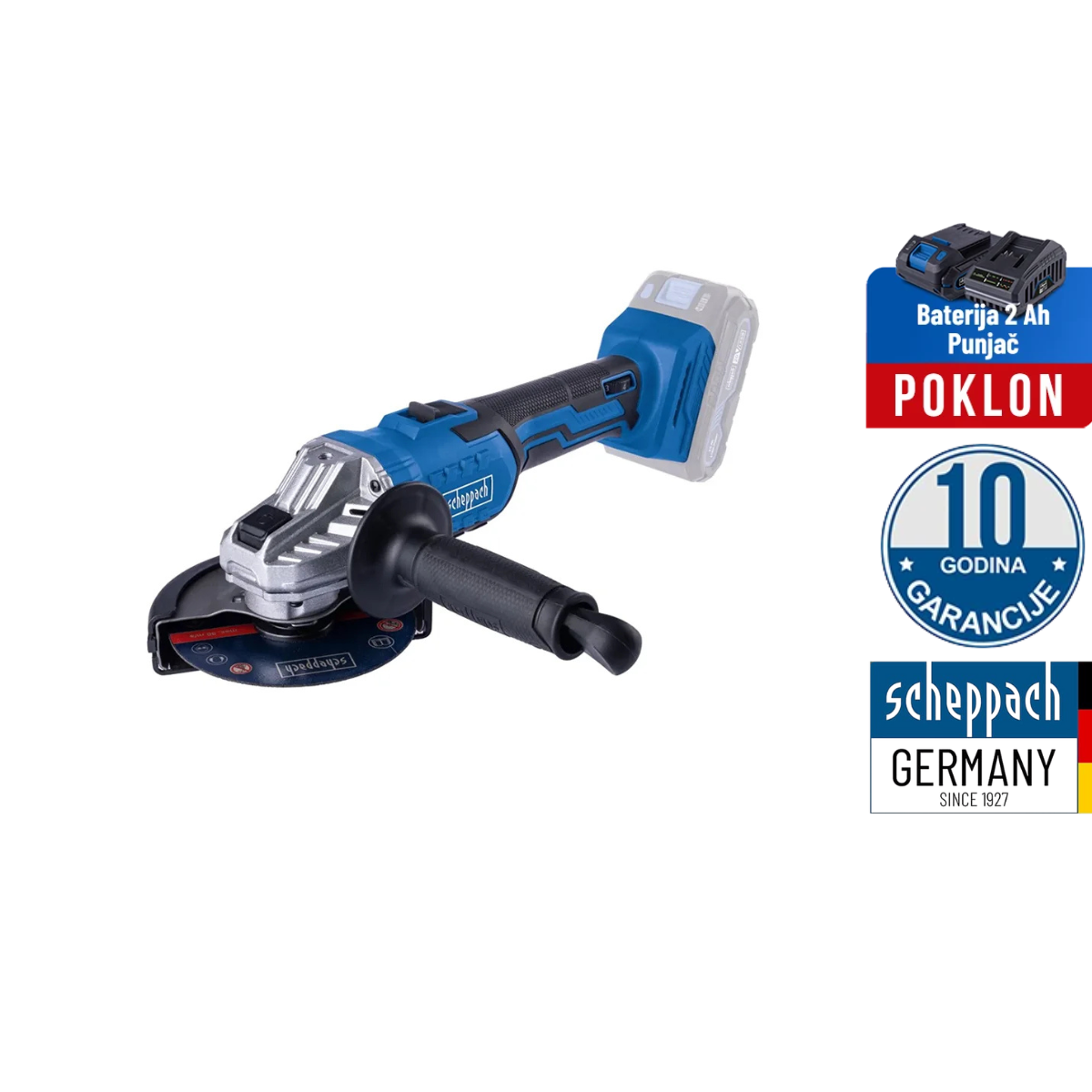 Scheppach Aku Ugaona Kutna Brusilica IXES C-AG125-X – Solo +POKLON BATERIJA 2Ah I PUNJAČ