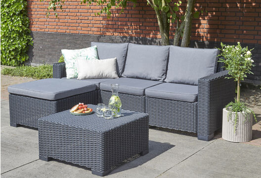 Baštenskia garnitura California 3 seater modular, grafit