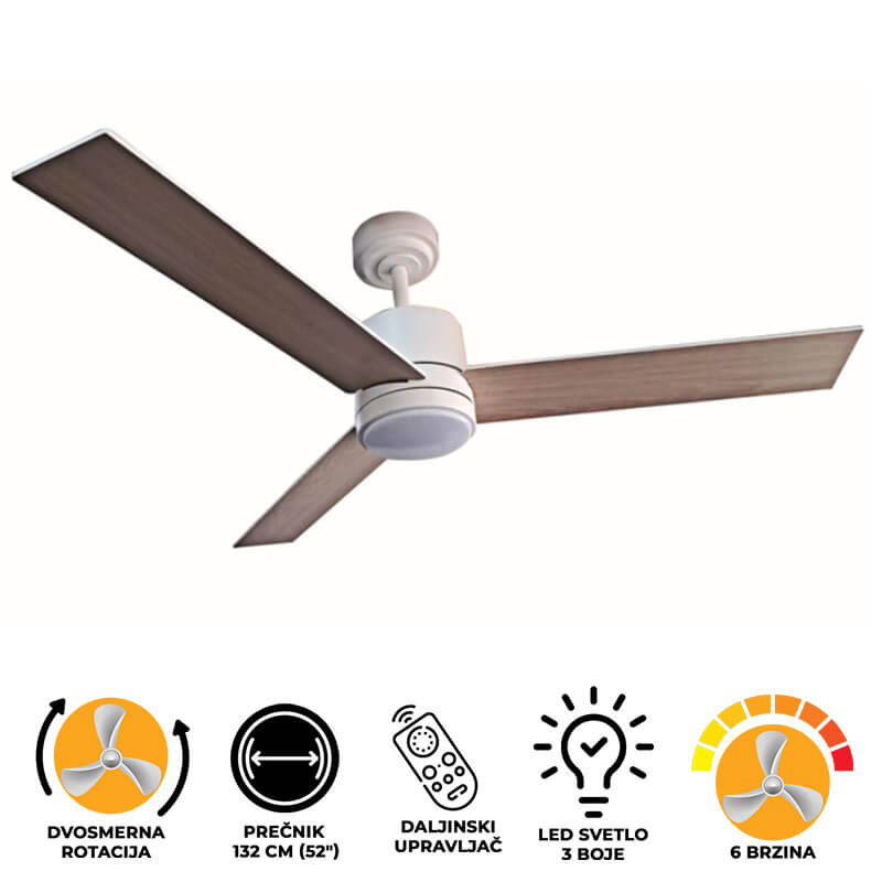 ENT Premium Plafonski Ventilator 132cm 3 elise