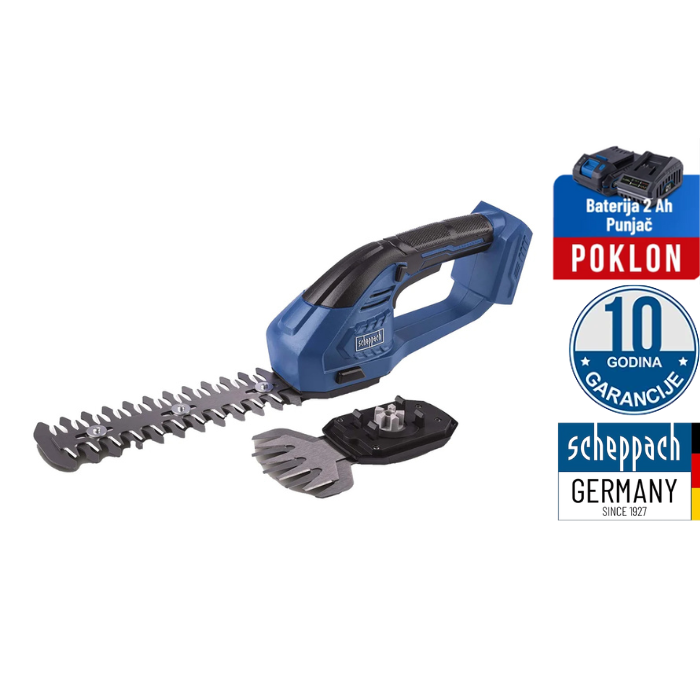 Scheppach aku makaze škare za travu i živicu IXES C-HTGS200-X +POKLON BATERIJA 2Ah I PUNJAČ