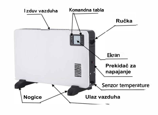 Konvektorska grejalica sa displejom 2000W