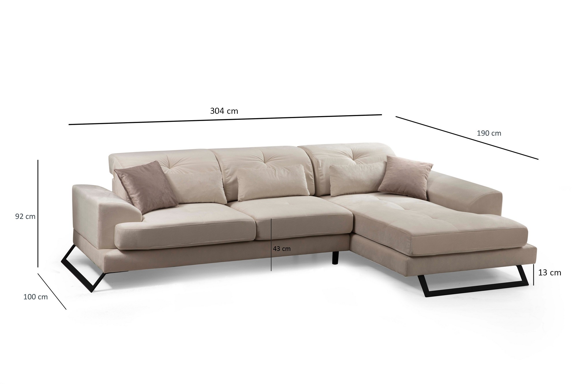 Ugaona garnitura Frido Corner Right (L3+Chl) - Ekru