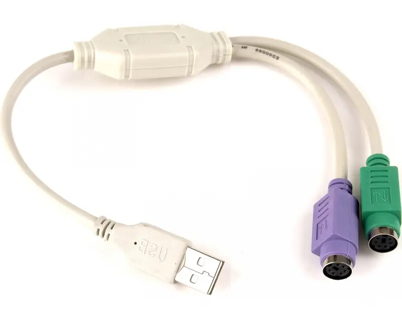 Adapter USB (M) - 2xPS/2 za miša i tastaturu (F) beli