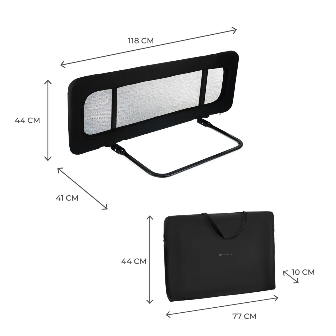 KINDERKRAFT OGRADA ZA KREVET GUARD AND DREAM BLACK