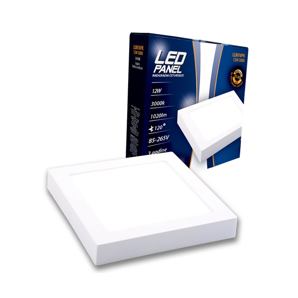 Led Panel LUMNPK-12W 3000K Nadgradni-Cetvrtasti 1020 lm