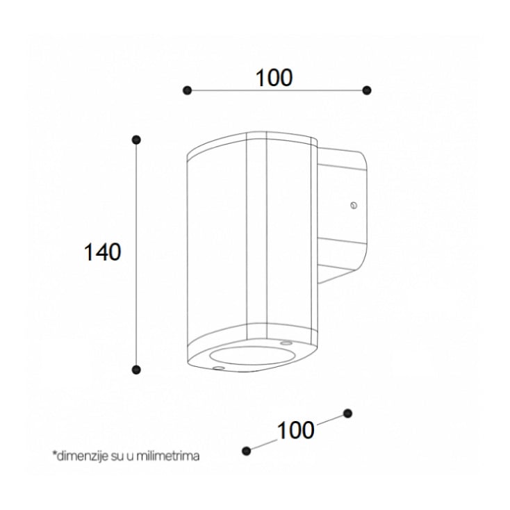 Zidna lampa 1xGU10 IP54 crna