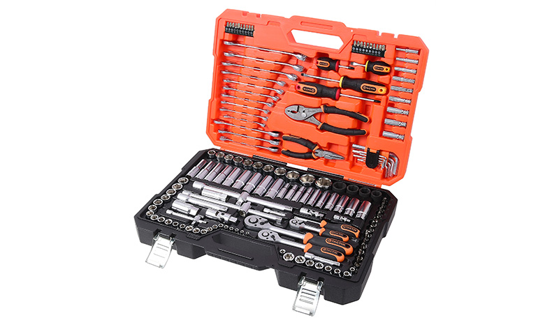 TACTIX Set 154 del. nasadnih ključeva (1/4, 3/8, 1/2)"sa čegrtaljkama 1/4" i 3/8" HEX/mm/col"