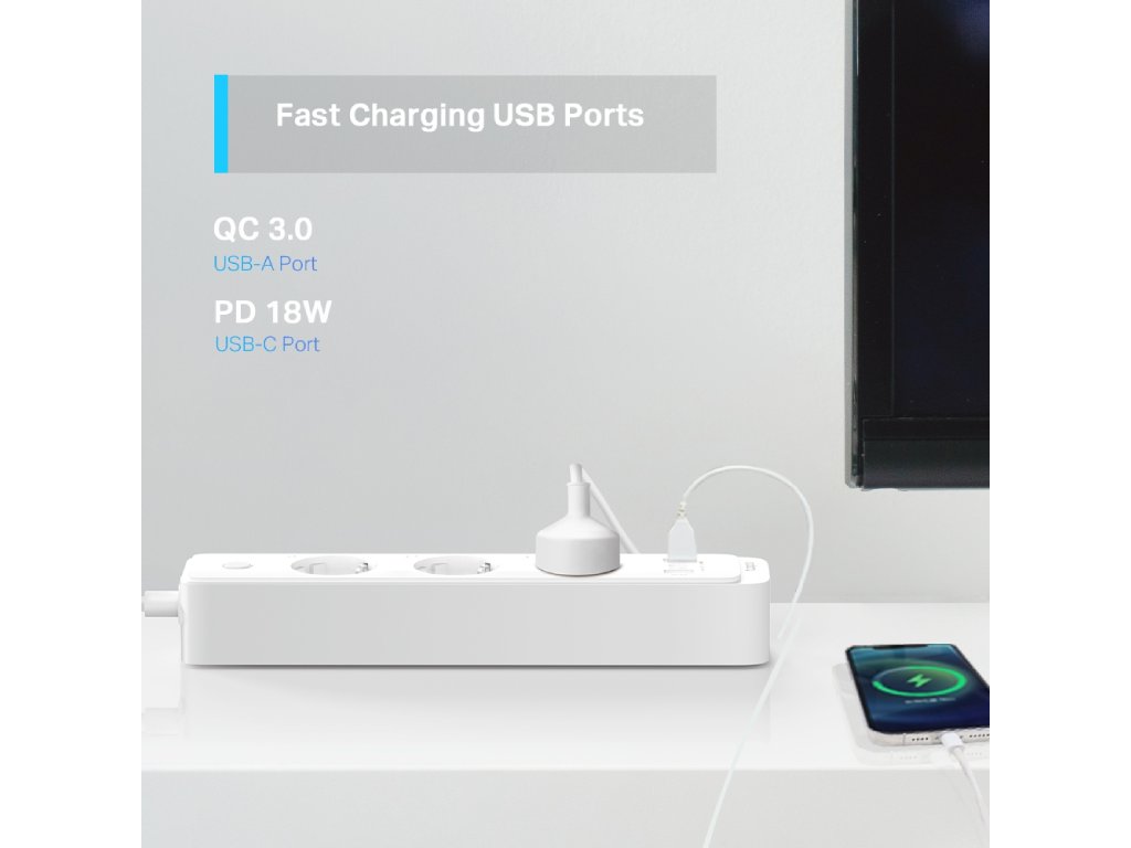 Smart produžni kabel TP-LINK TAPO P300/3uticna mesta/bela
