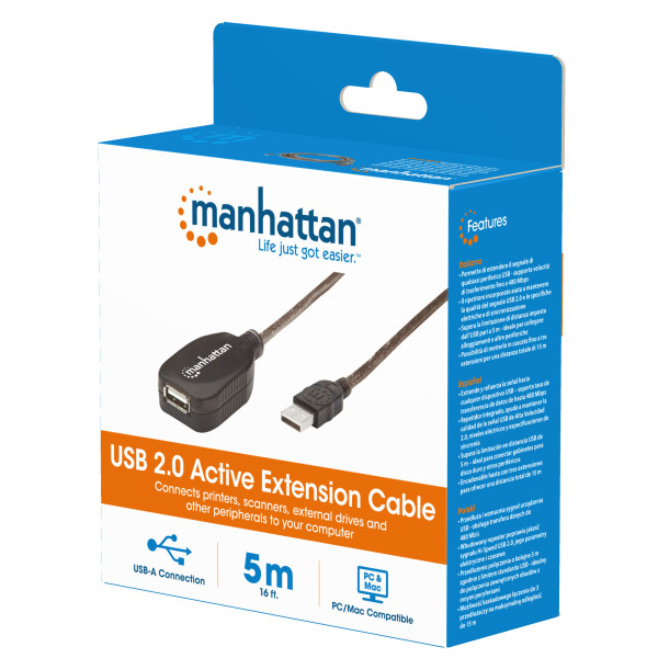 Kabl Manhattan 519779 USB-A M/F 2.0/480Mbps/produžni aktivni/5m