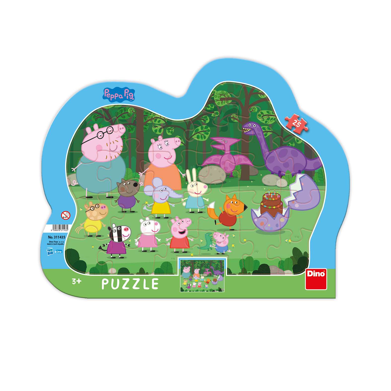 DINO PEPPA PIG - PUZZLE U RAMU 25 DELOVA