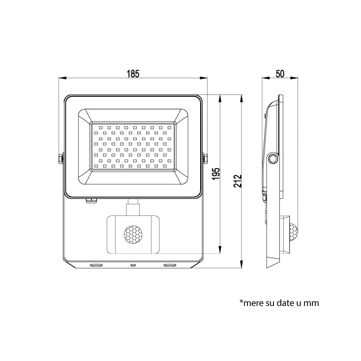 LED reflektor sa PIR senzorom 50W 6500K 4300lm