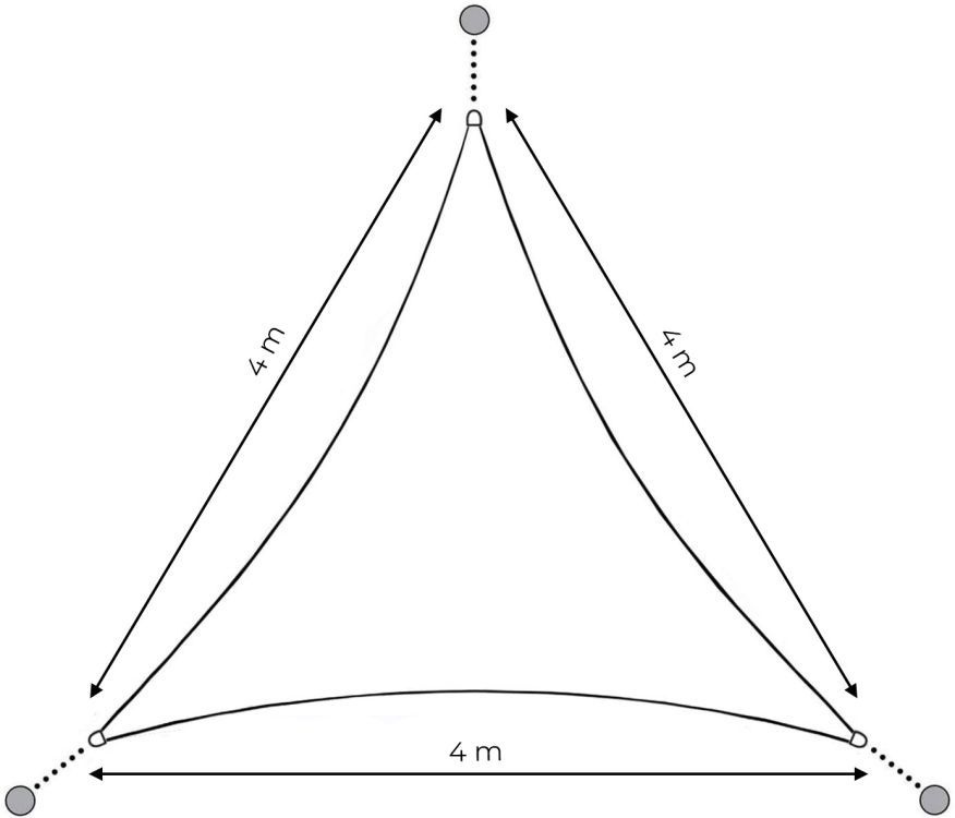 Solarno trouglasto jedro 4x4x4m Gray ModernHome