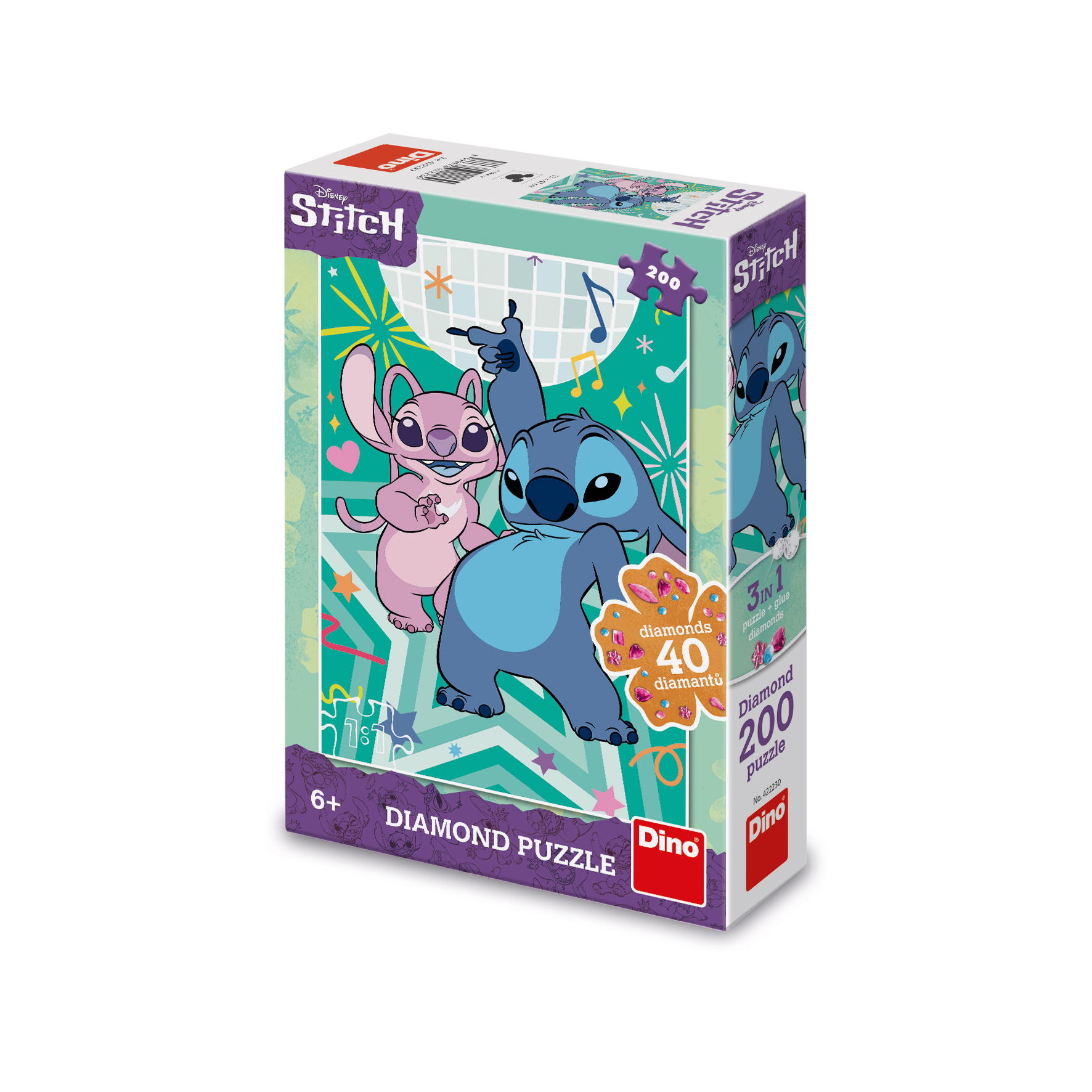 DINO STITCH - PUZZLE SET DIAMOND 200 KOM