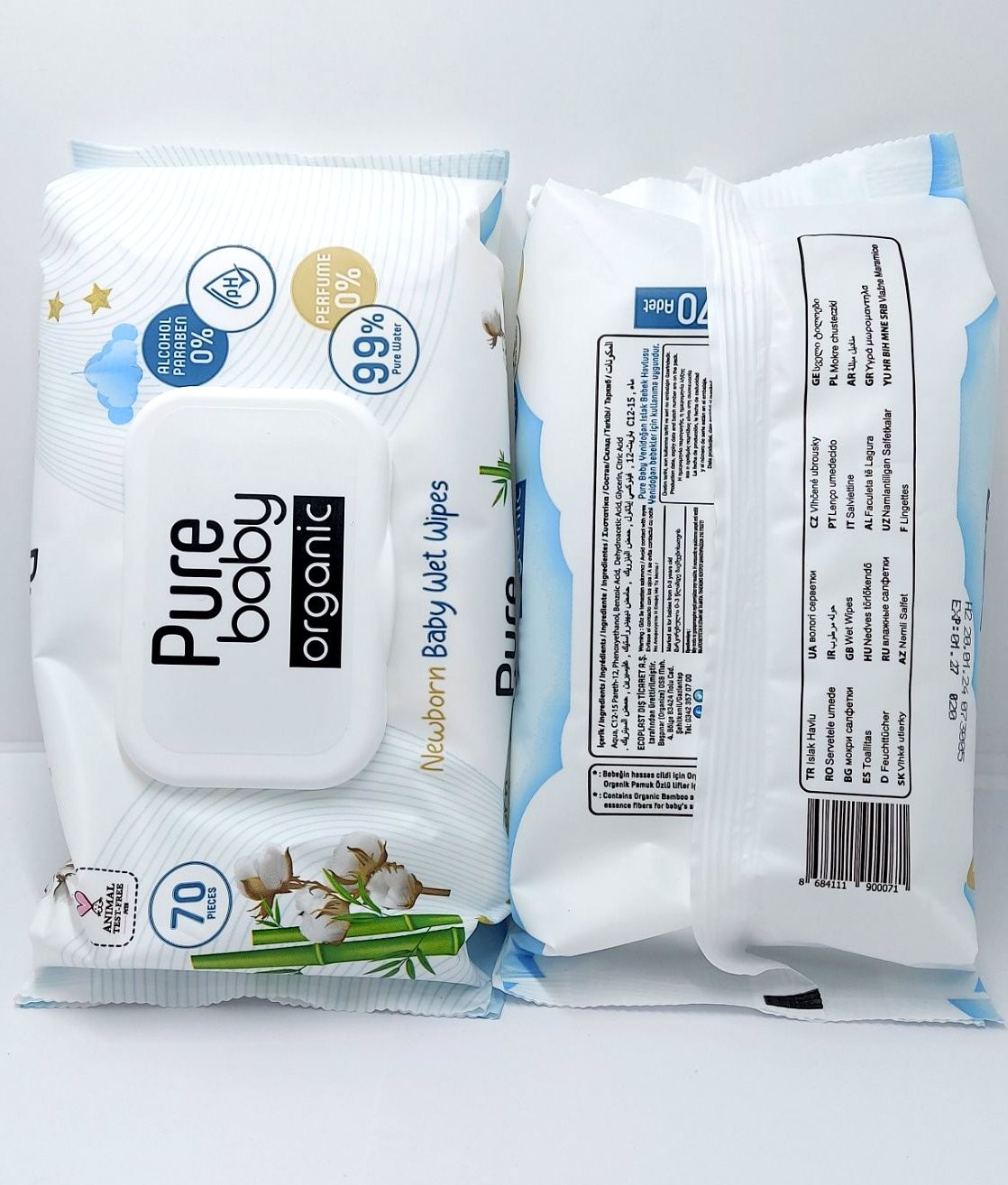 PURE BABY NEWBORN vlazne maramice 70/1 - Pakovanje od 6