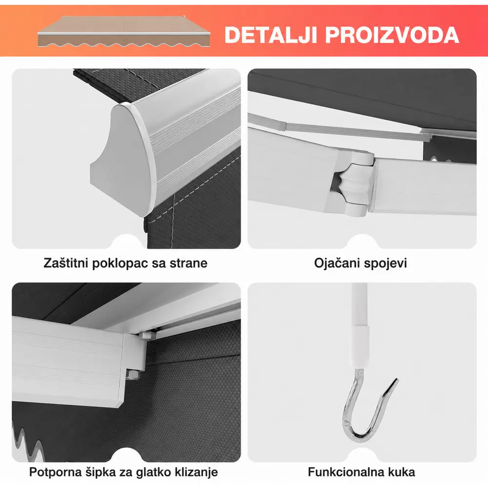 Montelux Solara 300x250cm Siva Tenda