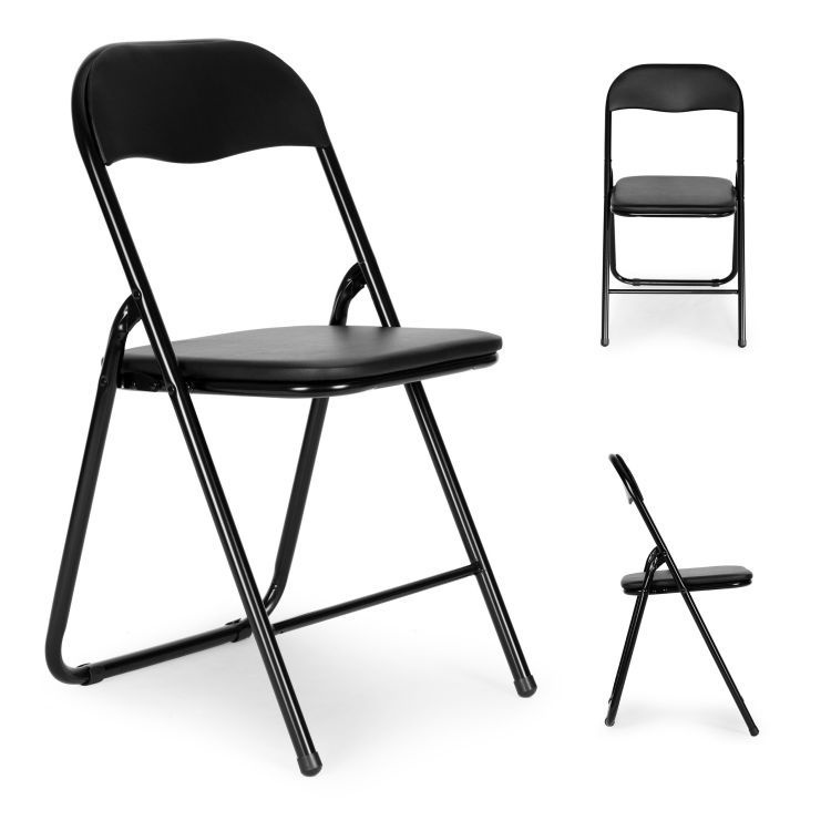 SET OD 6 SKLOPIVIH STOLICA BLACK ECO-LEATHER