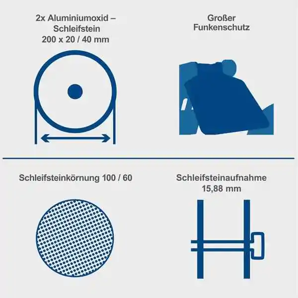 Scheppach stona dvostrana brusilica 500W SM200AL