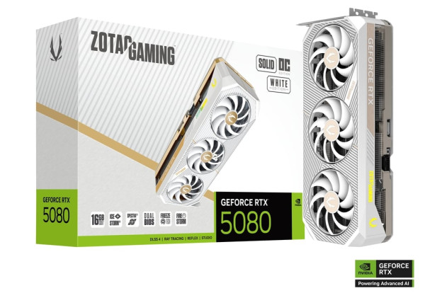 SVGA Zotac RTX 5080 SOLID OC White Edition 16GB GDDR7, ZT-B50800Q-10P